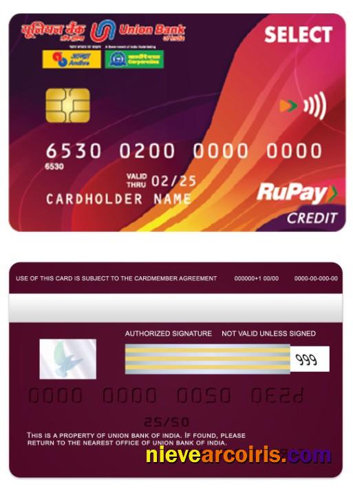 India Union Bank RuPay credit card